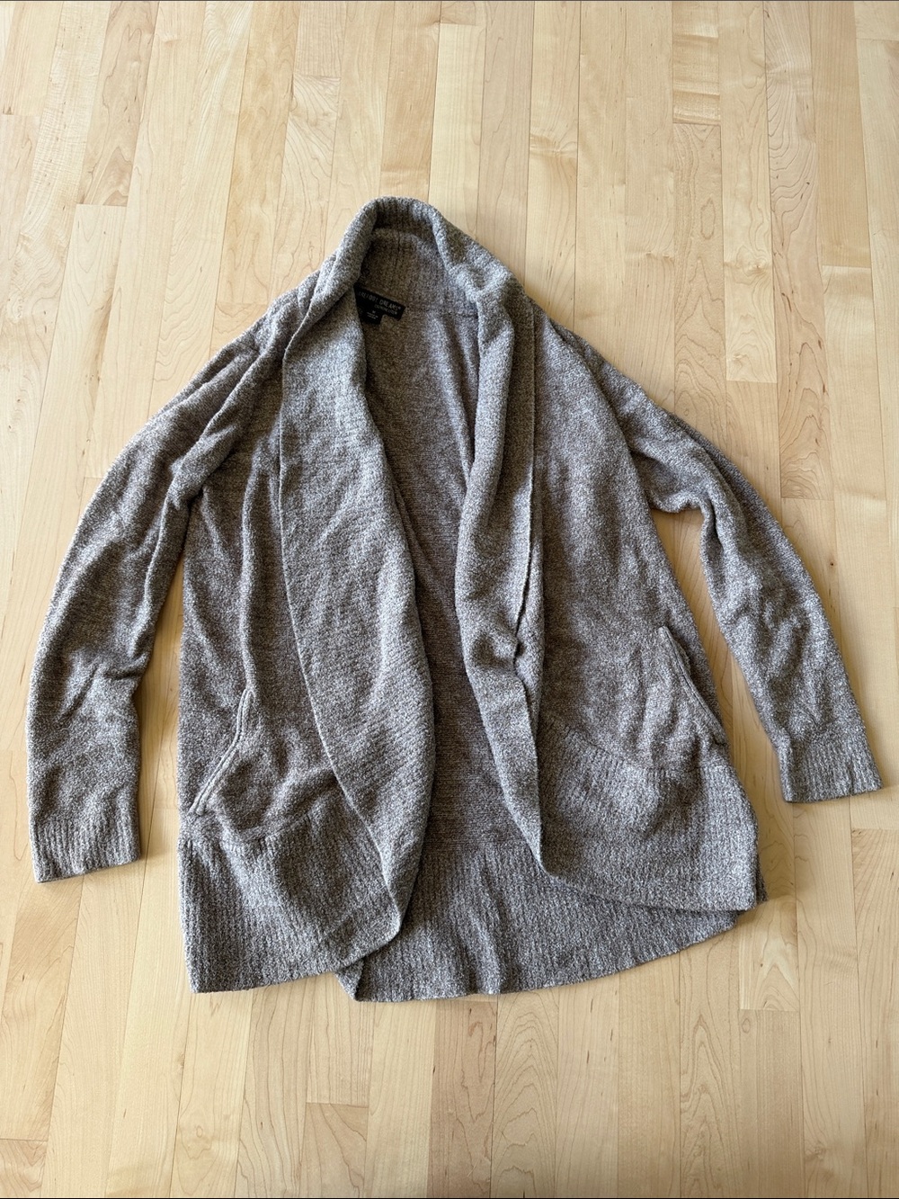 Bearfoot Dreams cozy Open-Front Shawl Collar Sweater Cardigan - Taupe